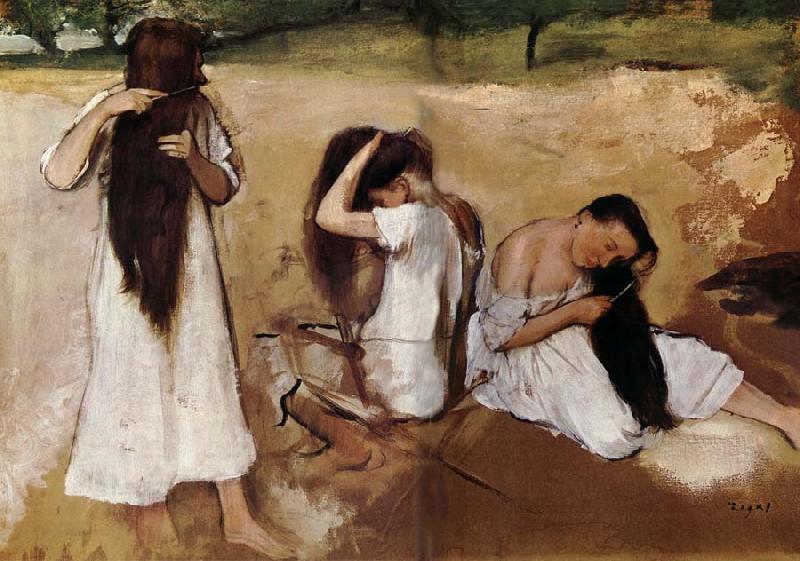 Edgar Degas Girls comb the hair oil painting image